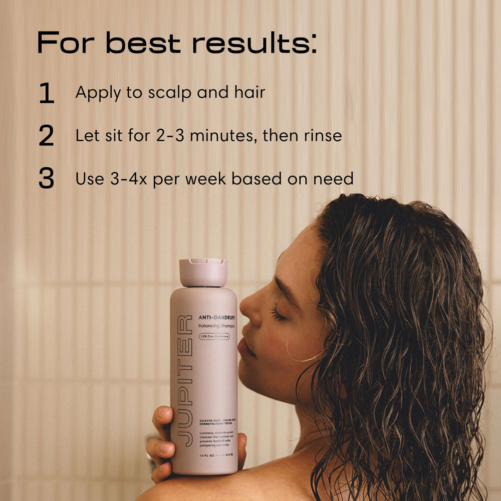 Jupiter shampoo foaming lather demonstrates gentle cleansing for daily use.