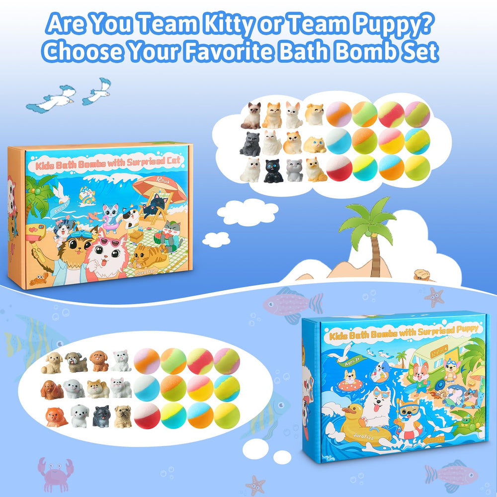 JuraFizz bath bombs reveal cat toy to spark bath play