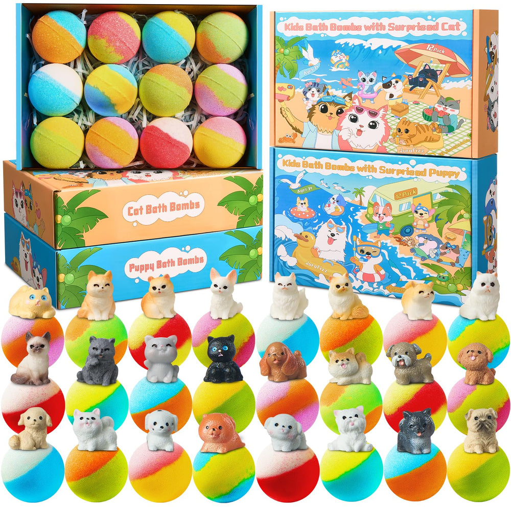 JuraFizz bath bombs reveal puppy toy for fun bath time discovery