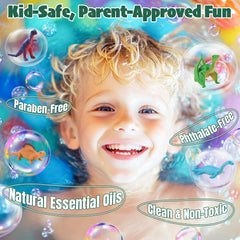 JuraFizz colorful bathwater fizz creates swirling hues and scents.