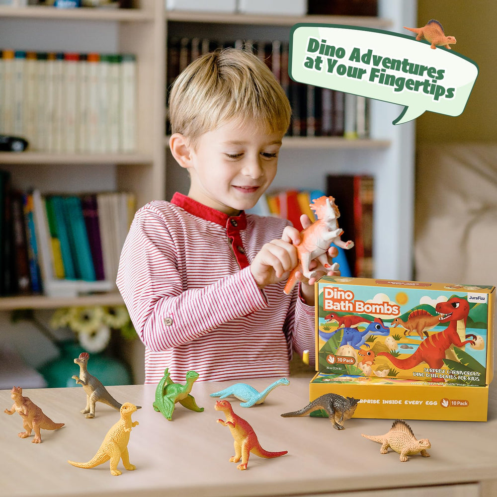 JuraFizz gift-pack imagery highlights a perfect dinosaur-loving kid gift.