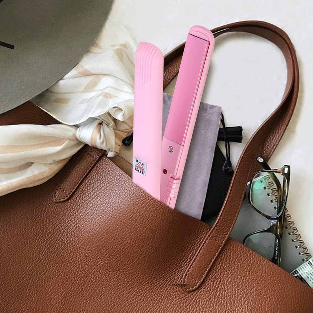Juroicessry 2-in-1 straightener-curler showcases compact dual functionality for versatile styles.