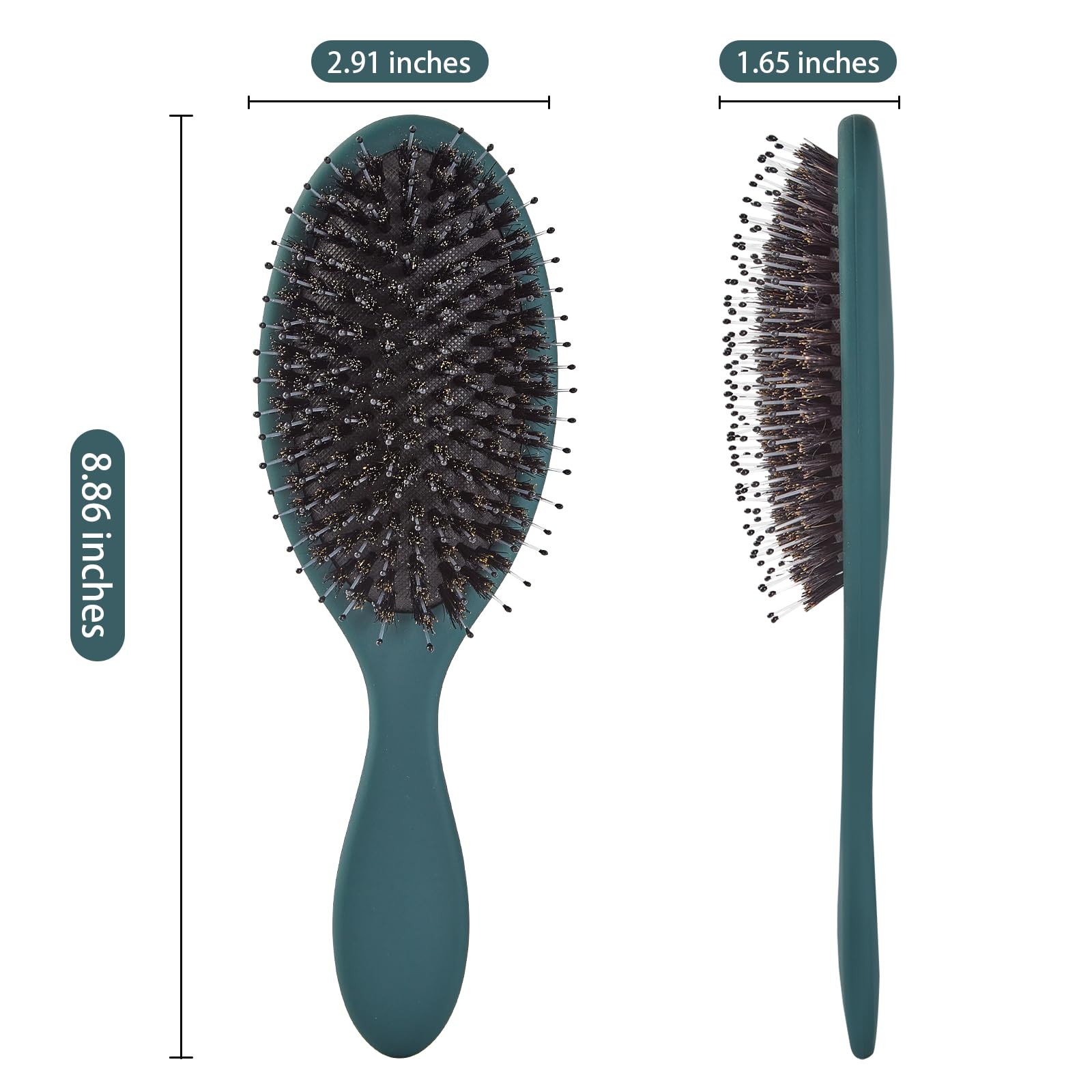 Jurrissa Boar Bristles Hair Brush suitable for straight, curly, thick, and fine hair types