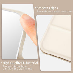 Jurrissa HD glass close-up shows clear reflection for precise makeup.
