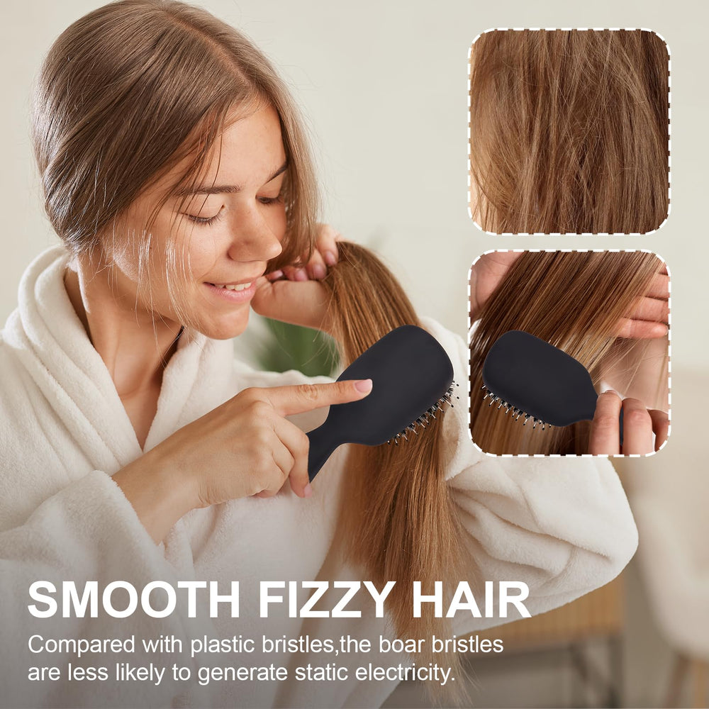 Jurrissa ergonomic handle detangler with non slip grip for easy styling