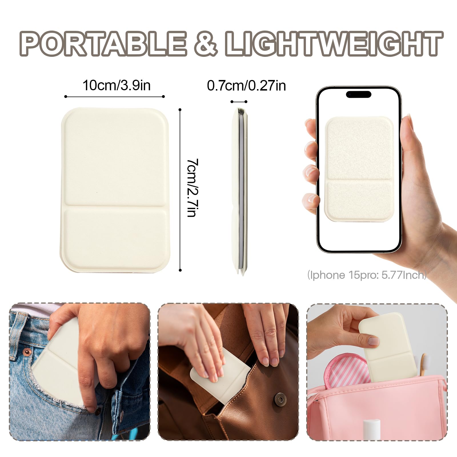 Jurrissa portable mirror in pocket-size use for quick checks.