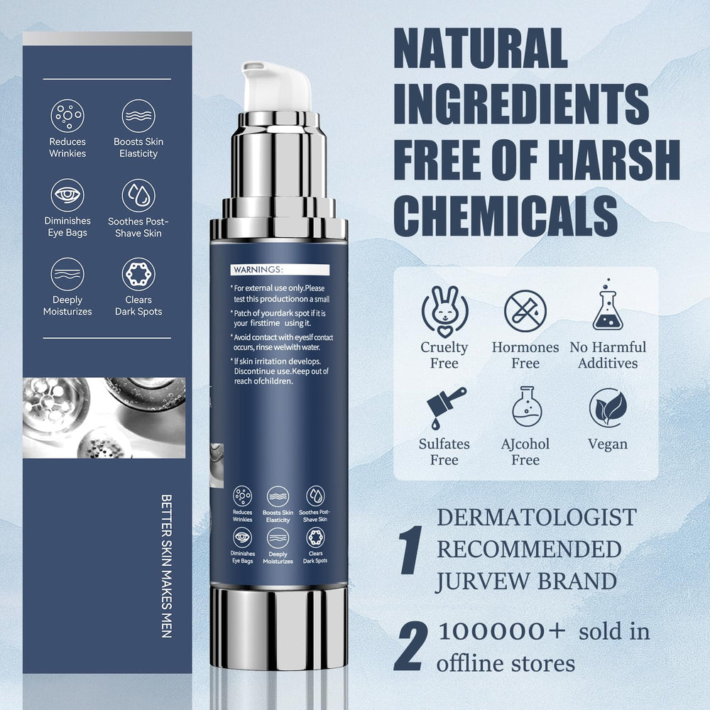 JURVEW application-scene showing daily use in a man’s skincare routine.
