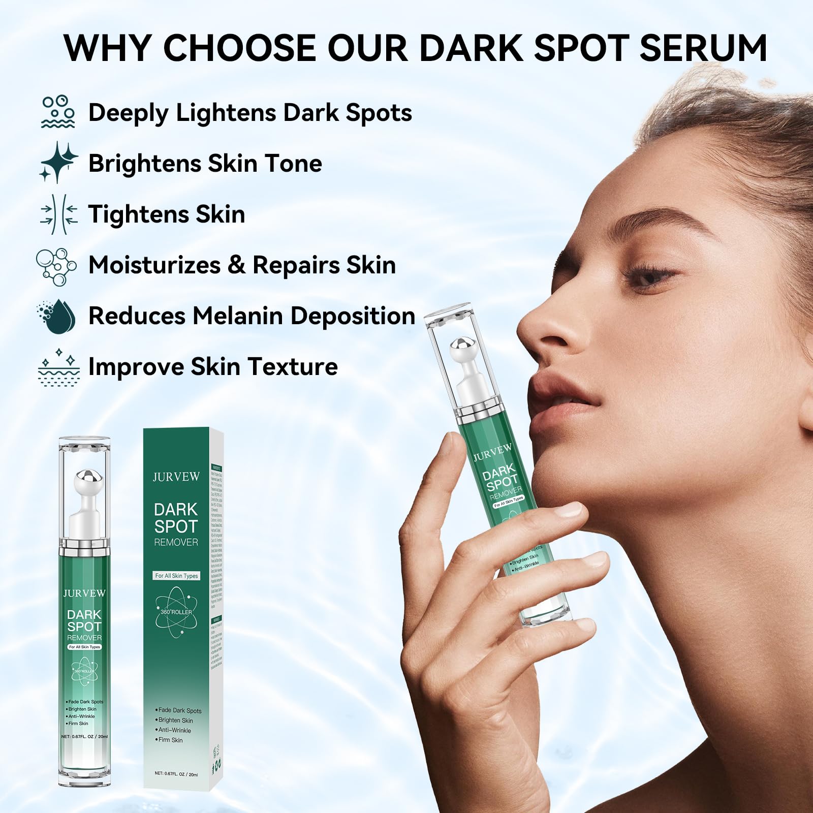 JURVEW dark spot remover serum ingredients showcase natural benefits.