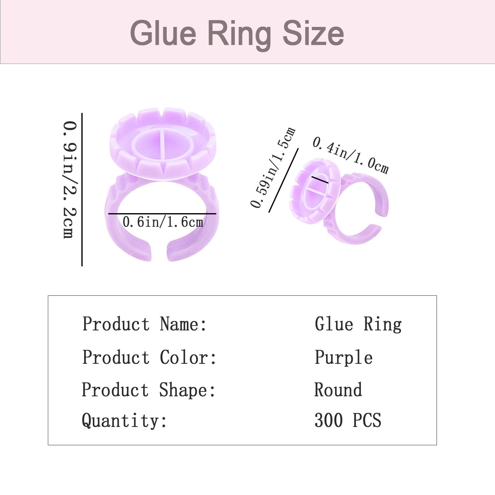 Jusbuya anillos ajustables para pegamento de pestañas que se adaptan a diferentes dedos