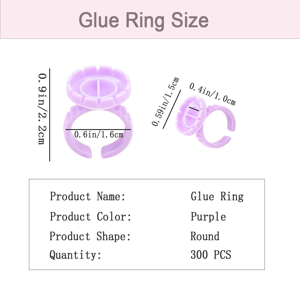 Jusbuya anillos ajustables para pegamento de pestañas que se adaptan a diferentes dedos