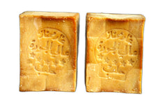 JUSIZA Aleppo Soap 2Pack packaging display highlights natural oils for skincare versatility.
