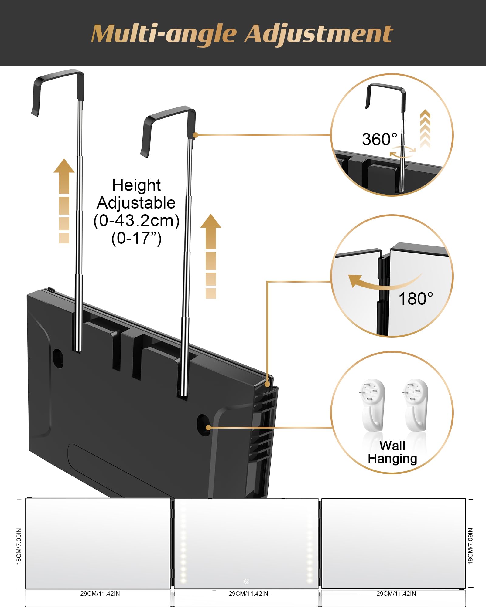 JUSRON anti-fog HD glass mirror offers clear reflections for accurate trimming and detailing