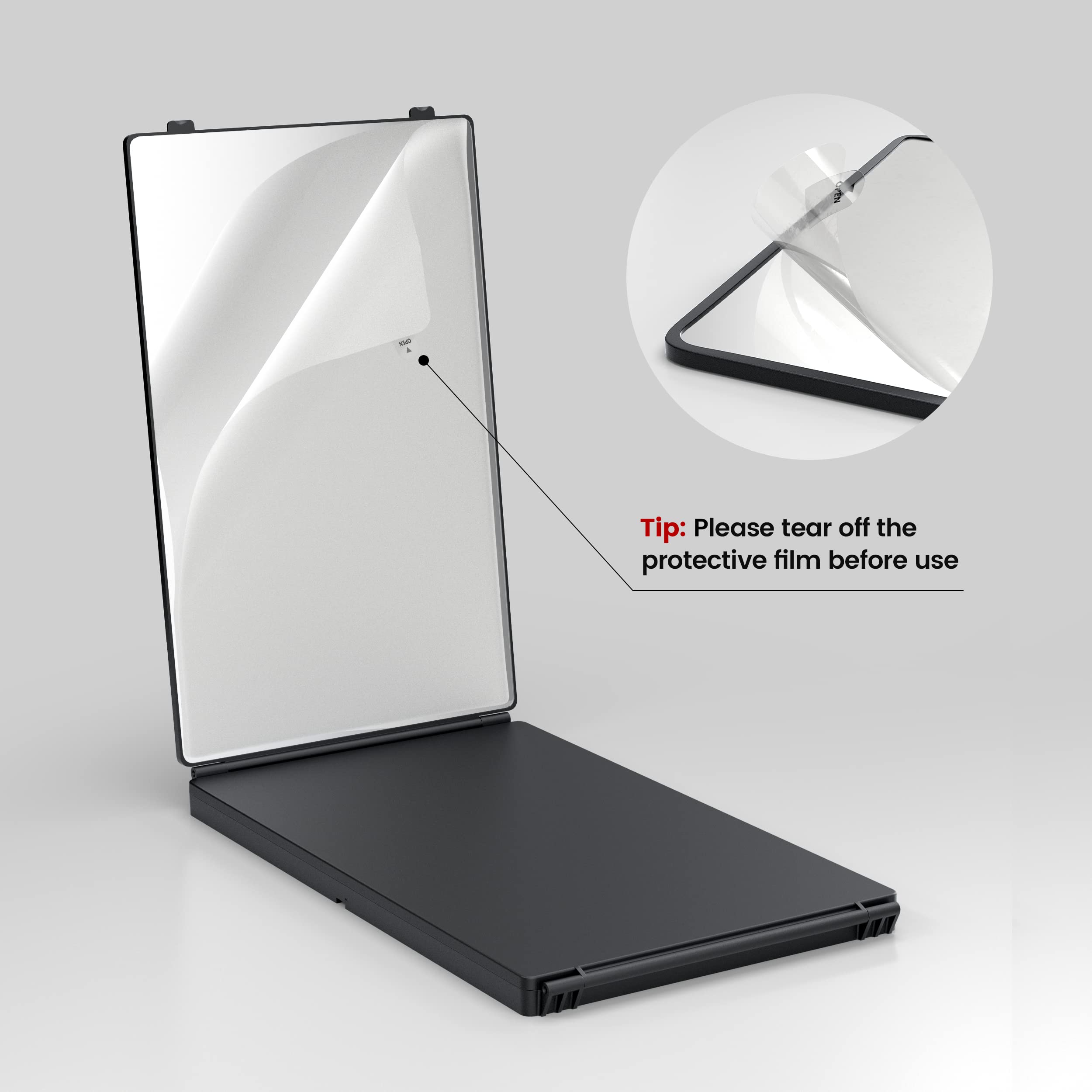 JUSRON black LED self-hair mirror blends style with practical grooming aids