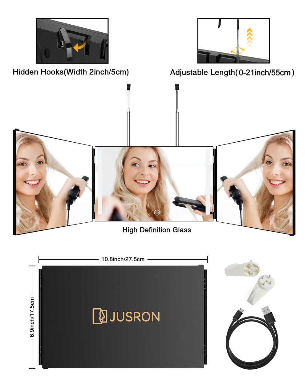 JUSRON brightness-adjustable LEDs let you tailor lighting for tasks.