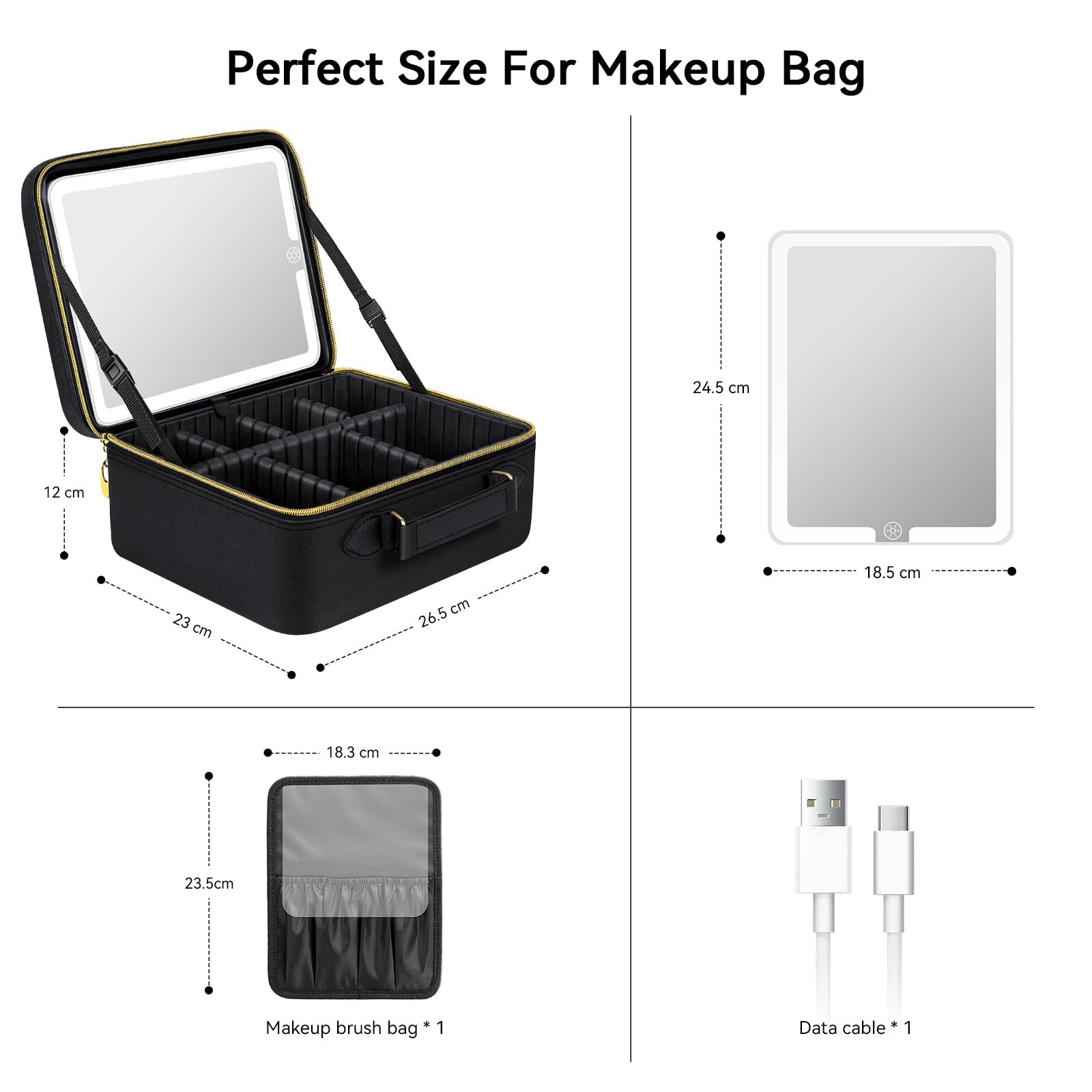 JUSRON Travel Makeup Bag brush bag keeps brushes clean and accessible on trips
