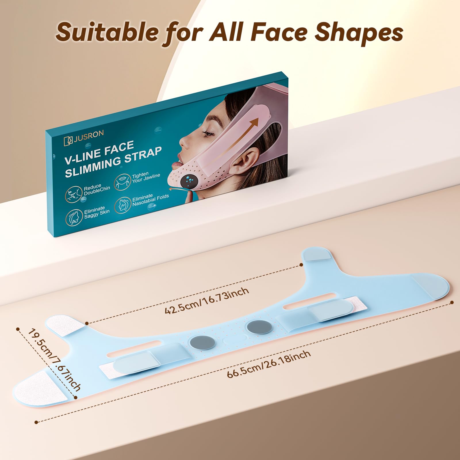 JUSRON V-Line Mask 23-27 inches length adjusts to varied faces.
