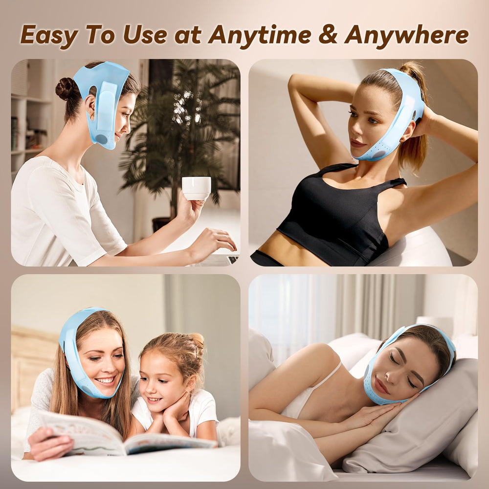 JUSRON V-Line Mask light-blue color accent blends style and comfort.