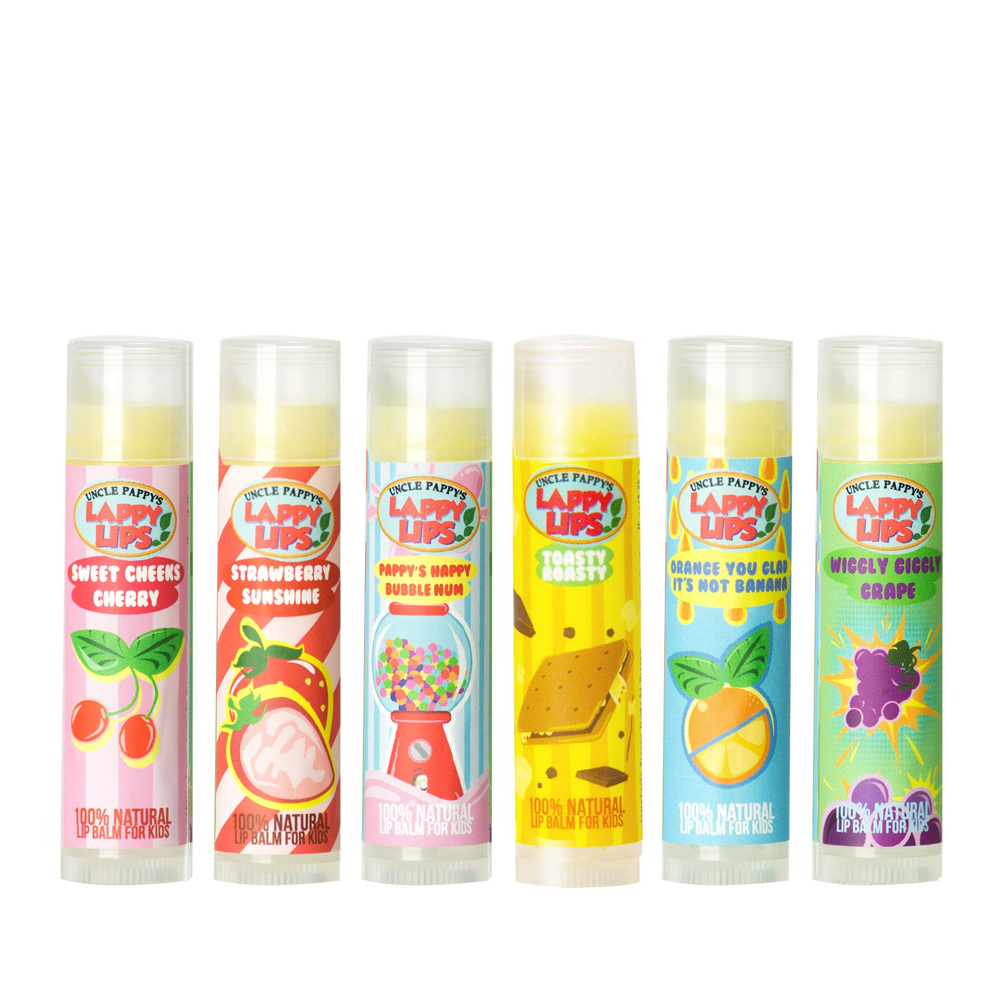 Just Bee Lappy Lips Sweet Cheeks Cherry balm image shows kid-friendly flavor delivering hydration.