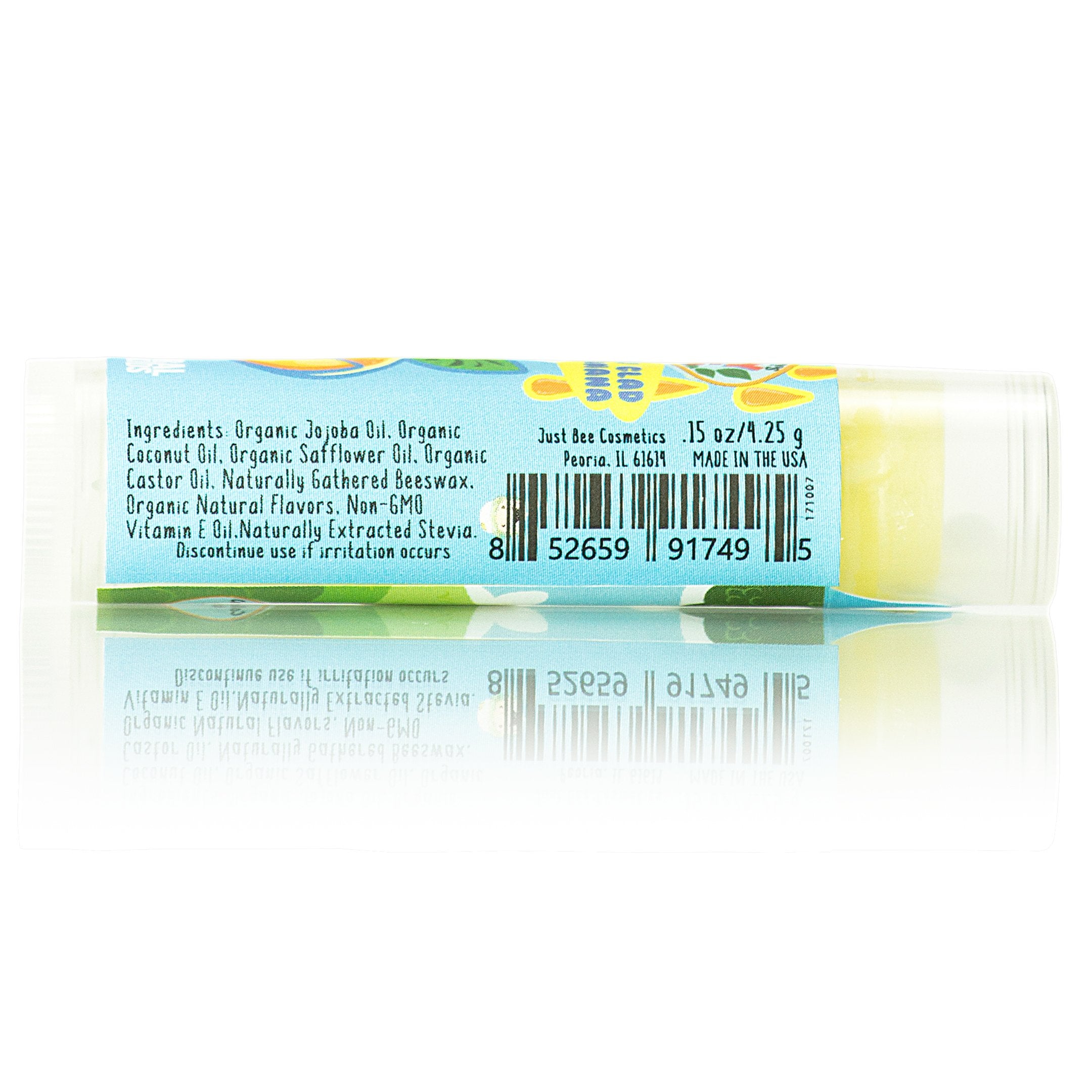Just Bee Lappy Lips Kid-Approved Application shows easy, mess-free lip care for kids.