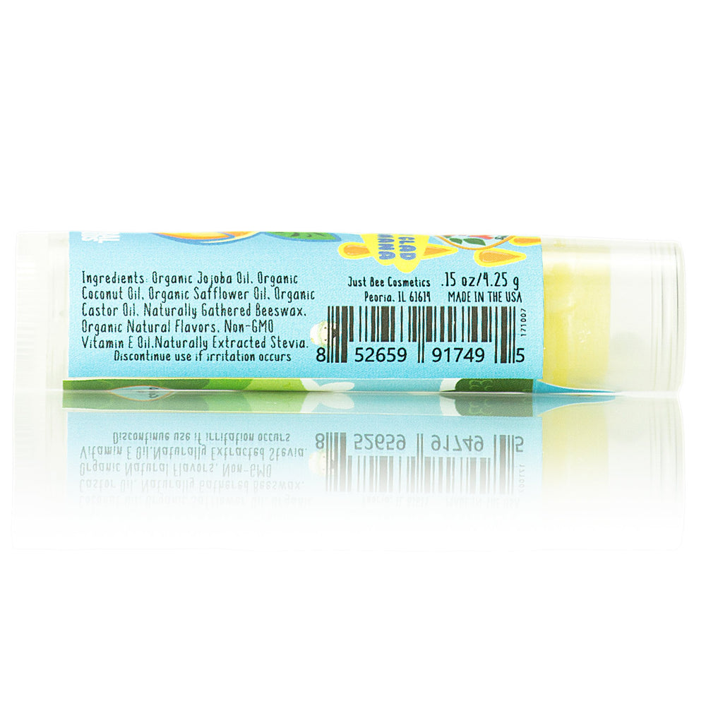 Just Bee Lappy Lips Kid-Approved Application shows easy, mess-free lip care for kids.