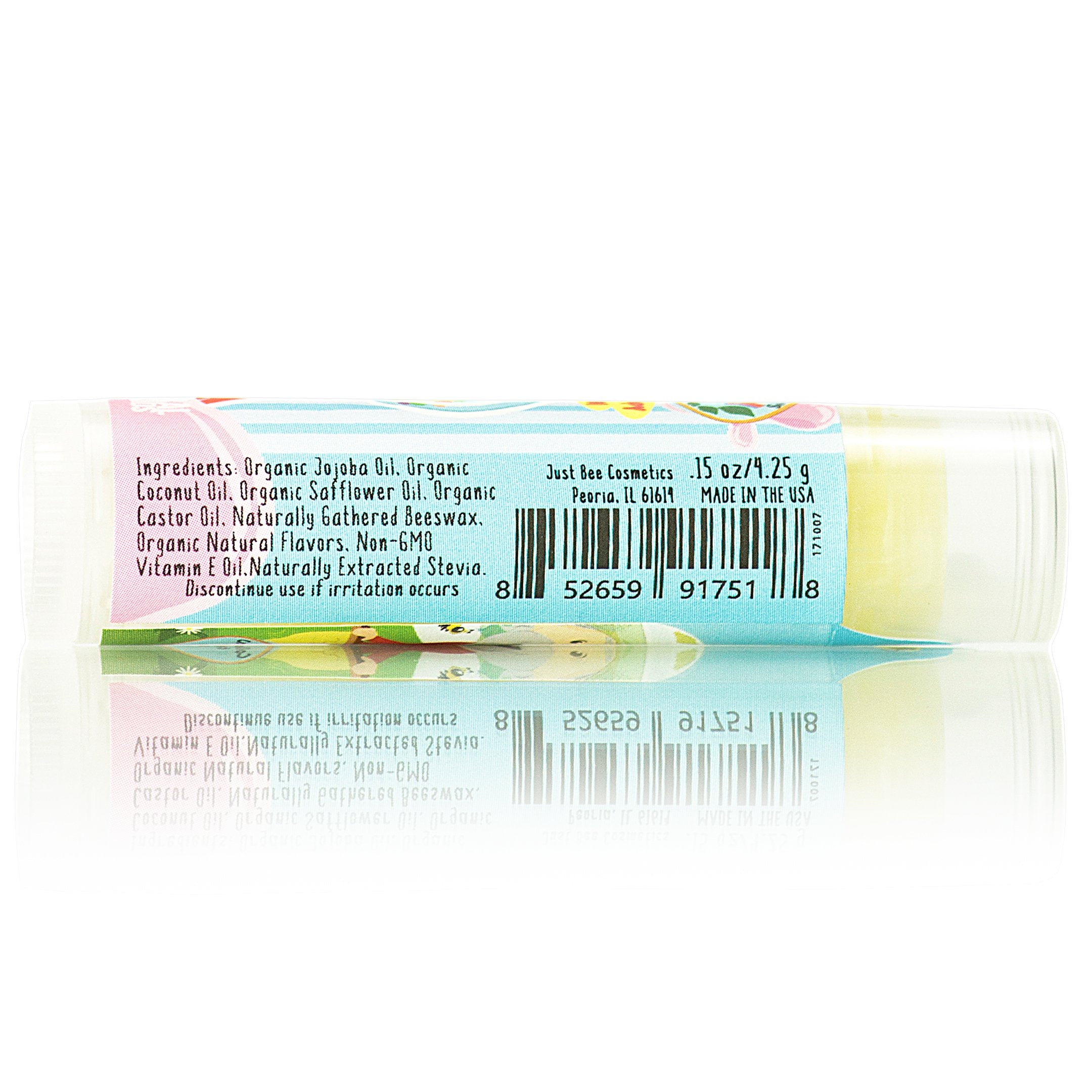 Just Bee Lappy Lips Wiggly Giggly Grape shows fun flavor with hydrating lip care for kids.