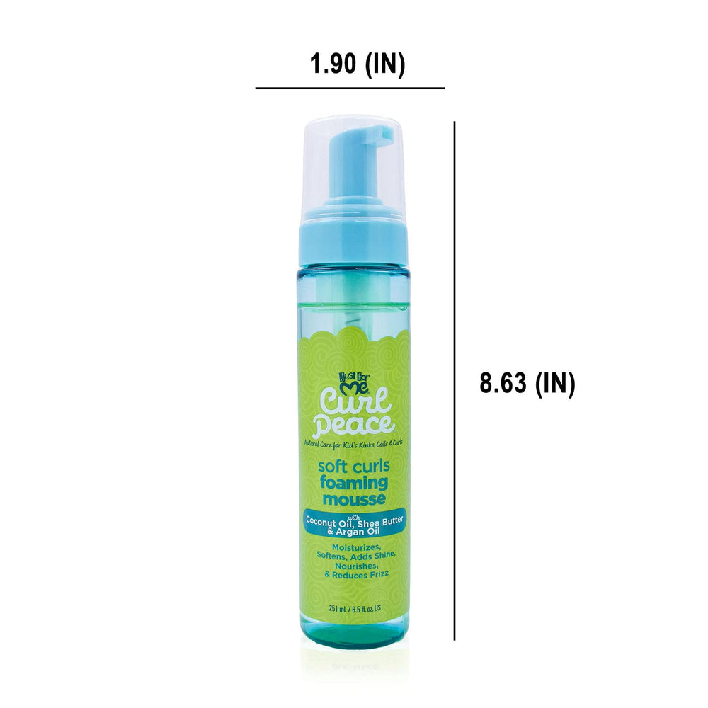 Just For Me Curl Peace Foaming Mousse frizz-control supports smooth, manageable curls.