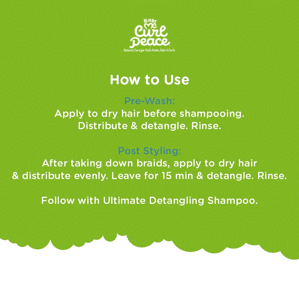 Just For Me Curl Peace packaging signals clean formula with no parabens.