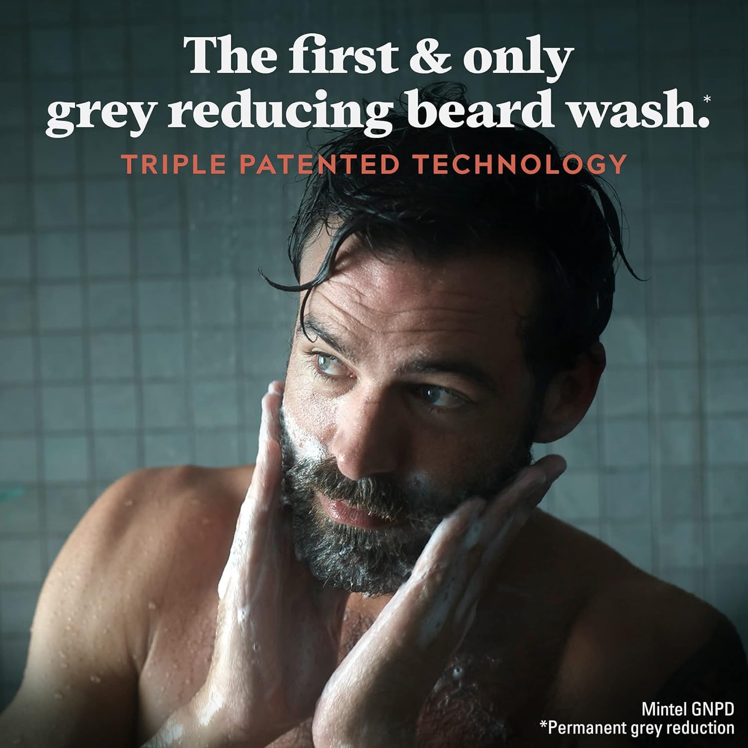 Just for Men Control GX close-up of beard texture and color blending.