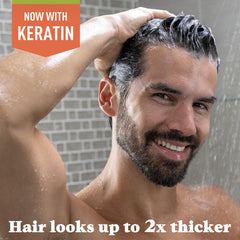 Just for Men Control GX shampoo lather demonstrates daily-use gray reduction with gentle cleansing.