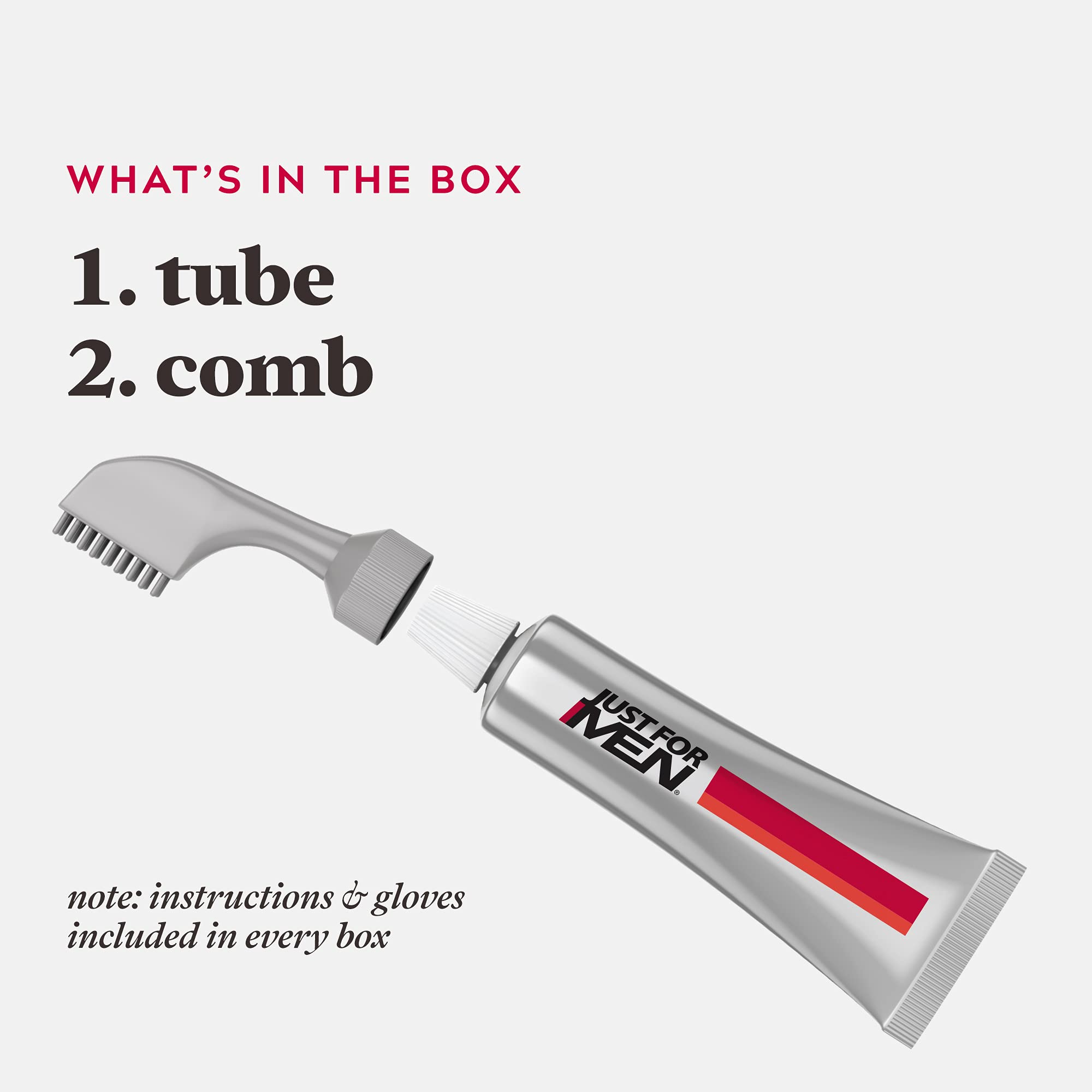 Just For Men Easy Comb-In Color applying on hair shows targeted coverage.