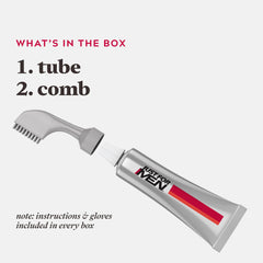 Just For Men Easy Comb-In Color applying on hair shows targeted coverage.