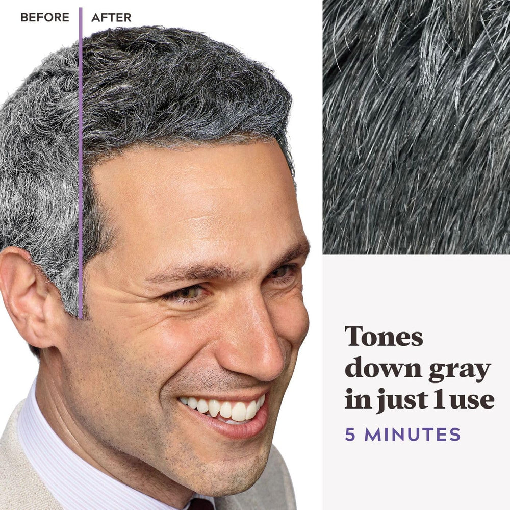 Just For Men Touch of Gray bottle indicates fast five-minute turnaround.
