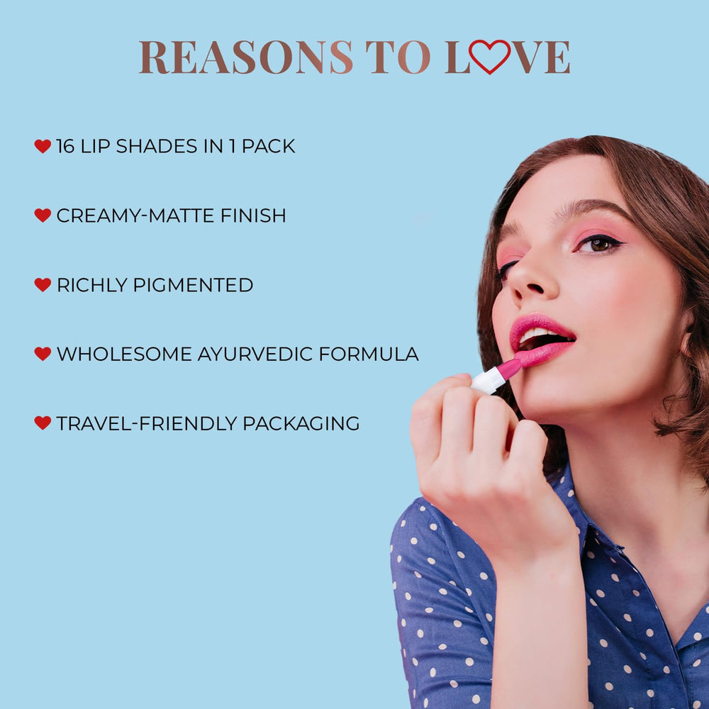 Just Herbs lipstick base with ghee and sesame oil nourishes lips during wear.