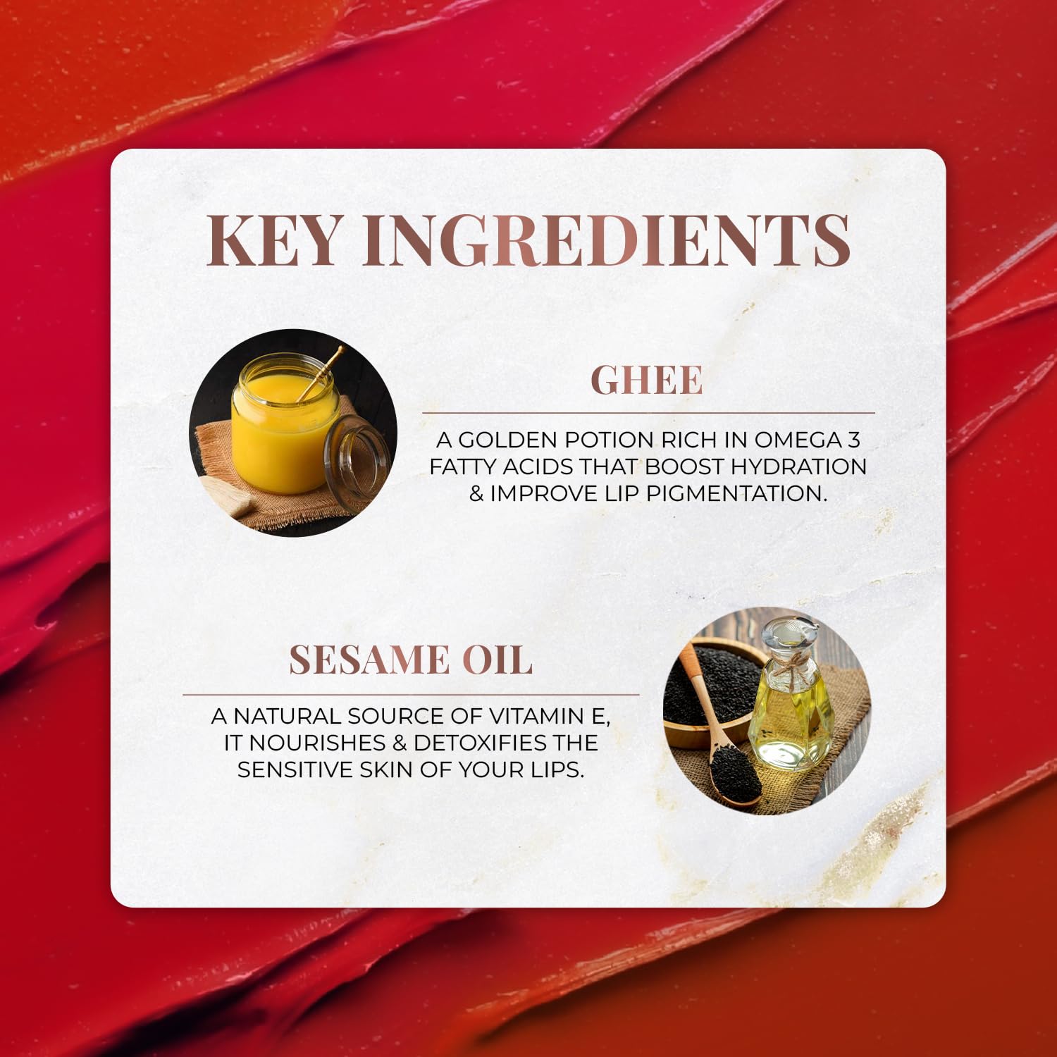 Just Herbs herb-infused closeup highlights Bhrami, Guduchi, Yashtimadhu, Bala and Manjishtha ingredients.