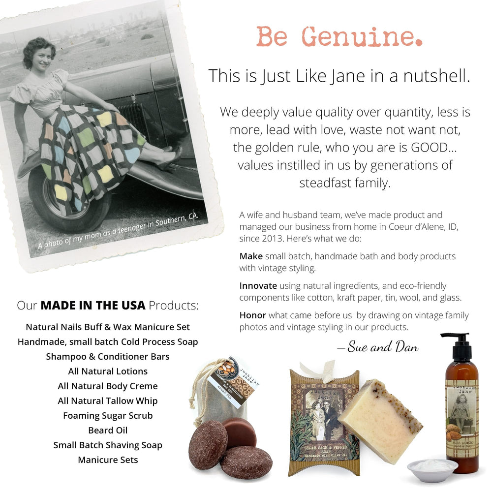 Just Like Jane planet-friendly muslin bag packaging