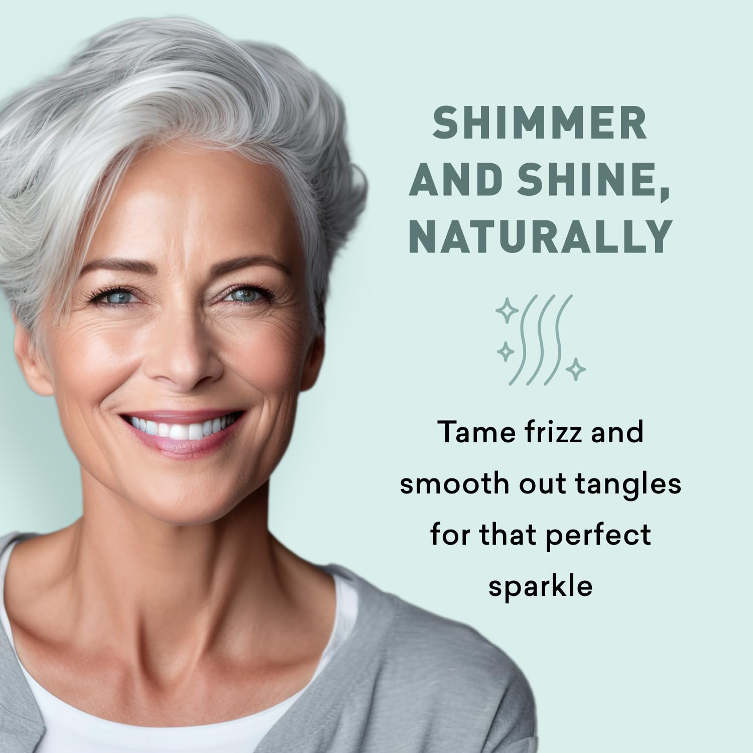 Just Nutritive argan oil drop showcases deep conditioning for smoother hair.