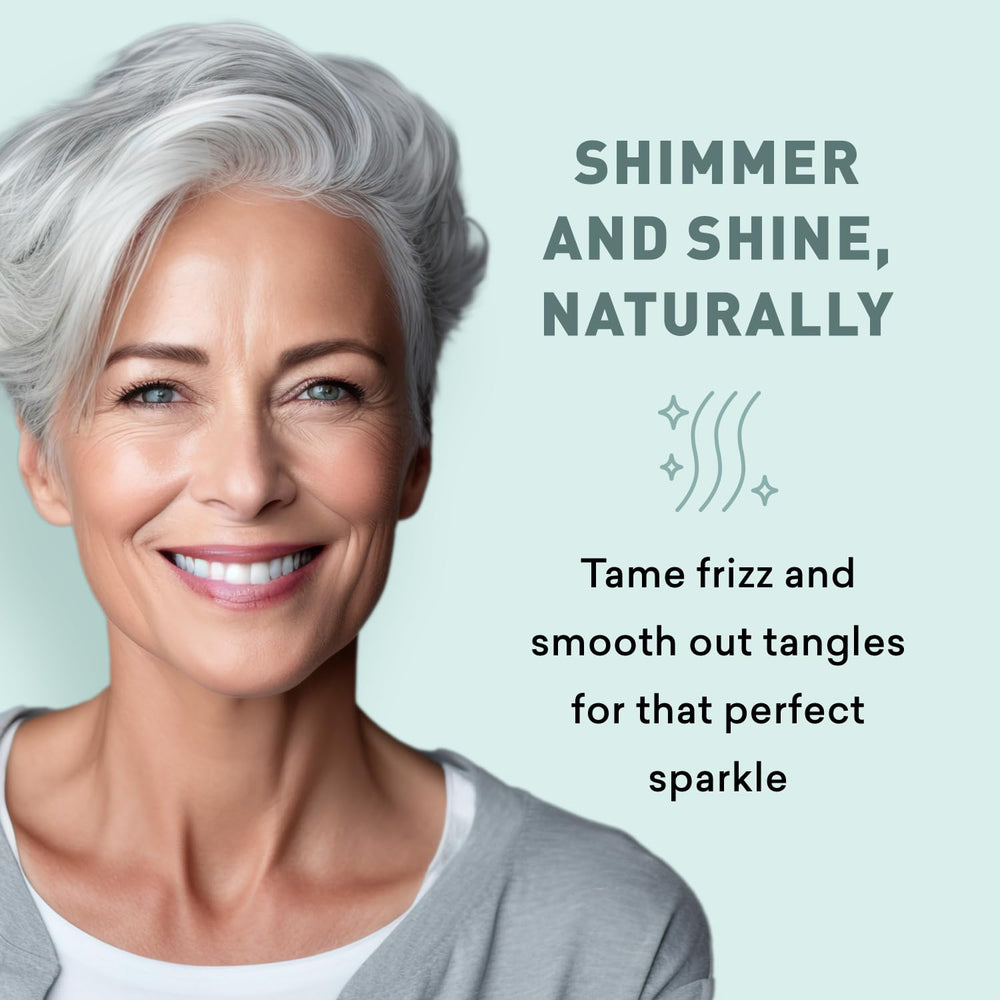 Just Nutritive argan oil drop showcases deep conditioning for smoother hair.