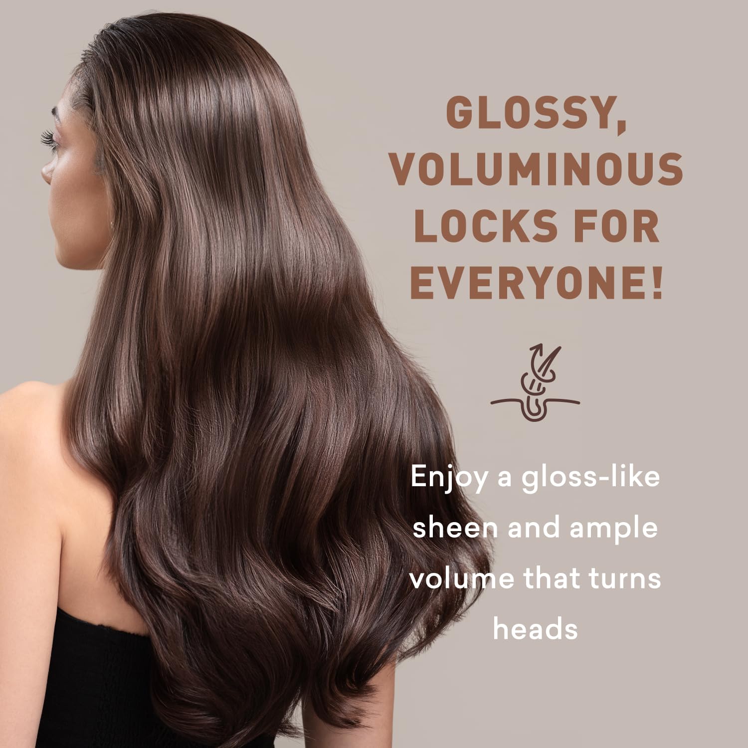 Just Nutritive Hair Loss Shampoo scalp-massage scene conveys relaxing routine for daily care.