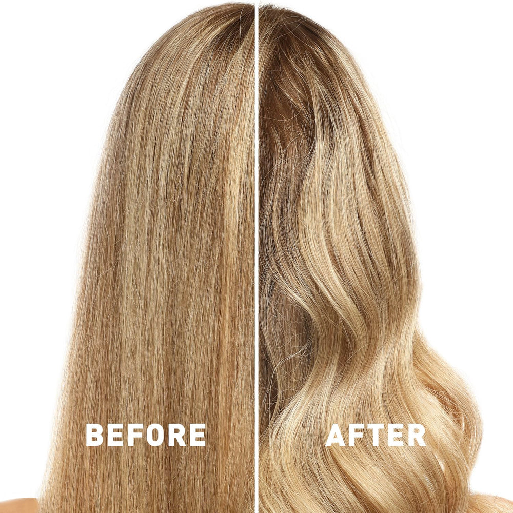 Just Nutritive Leave-In Conditioner on humid hair shows frizz control