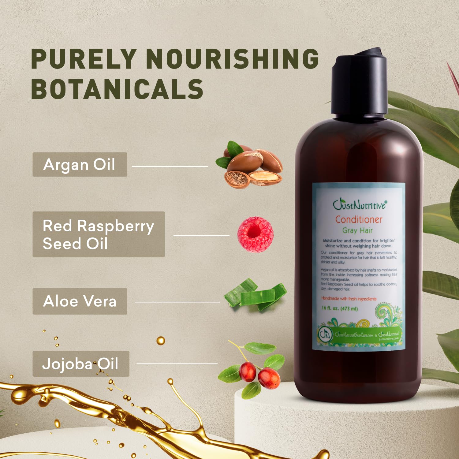 Just Nutritive made-in-usa label signals handmade quality and domestic production.