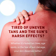Just Nutritive sunless tanning lotion application on hands for easy, streak-free glow