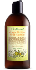 Just Nutritive Vinegar Nutritive Rinse bottle demonstrates scalp detox for fuller-looking hair