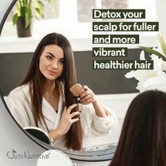 Just Nutritive Vinegar Nutritive Rinse pour shows easy daily use for frizz control
