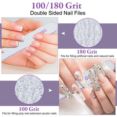Jutom nail files 100/180 grit sides ideal for precise shaping and finishing.