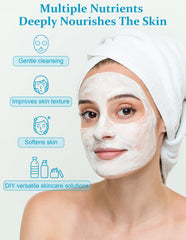 Jutqut Freshwater Pearl Powder applied on the face for hydration and glow.