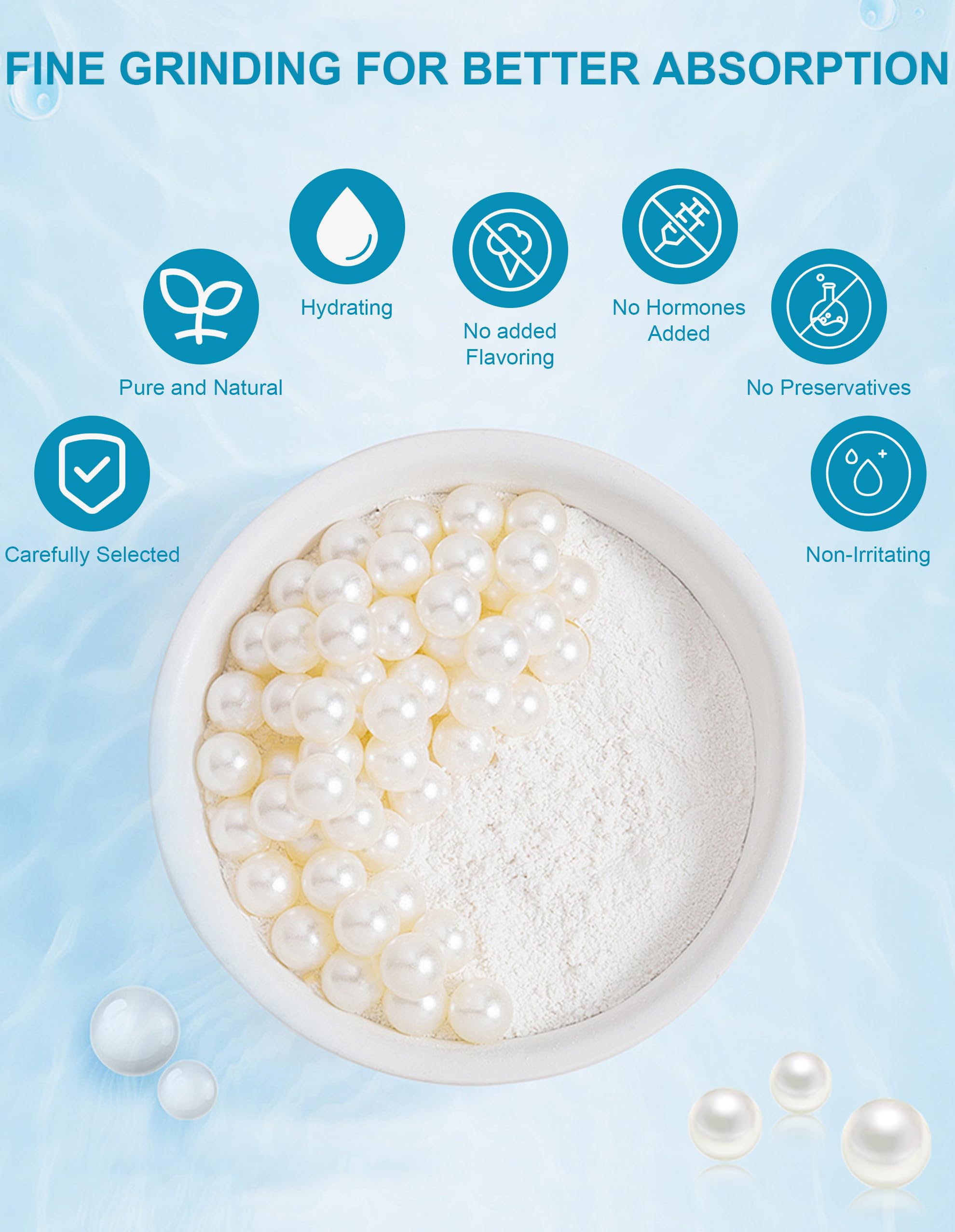 Jutqut Freshwater Pearl Powder packaging emphasizes purity and versatile DIY skincare.