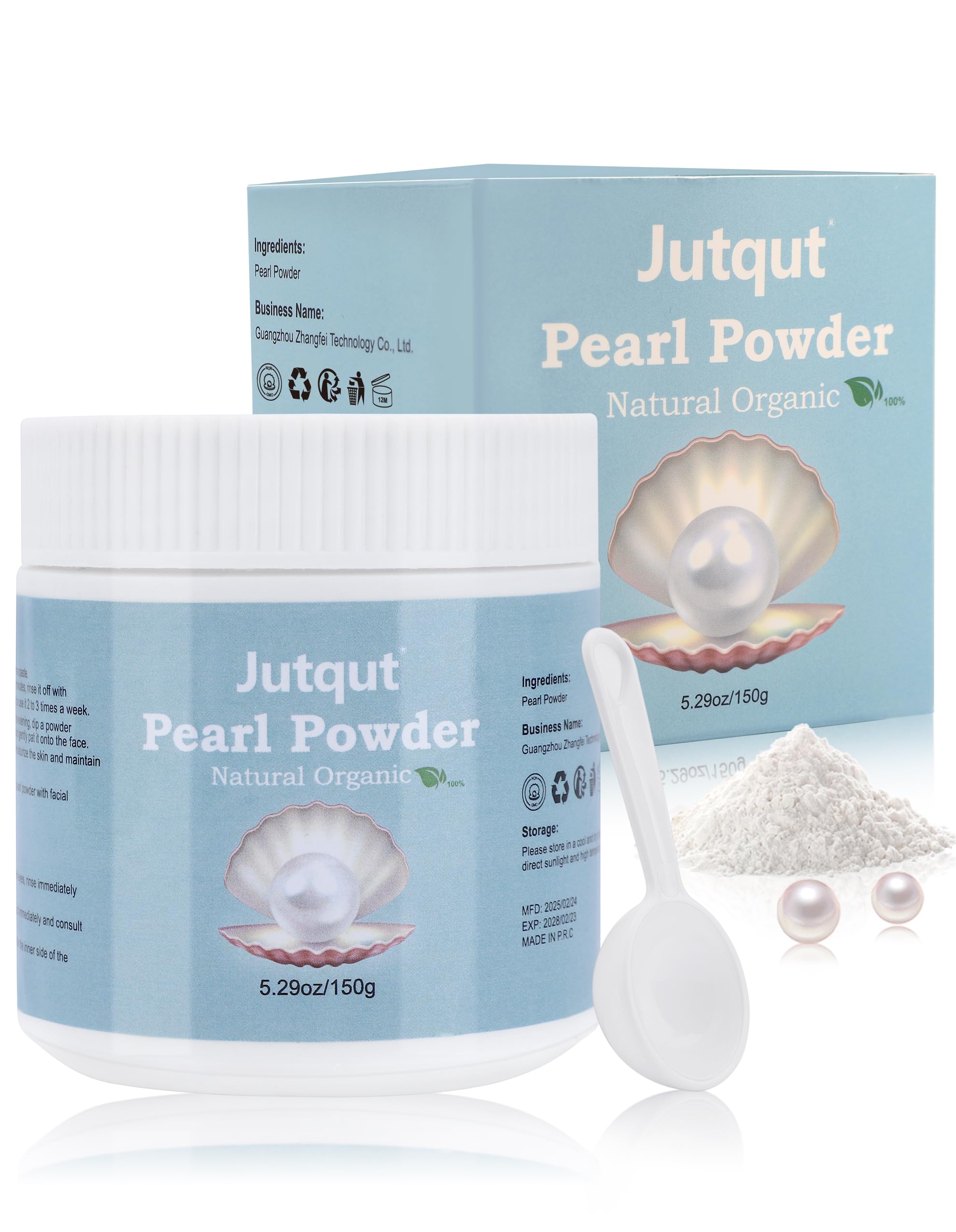 Jutqut pearl powder jar; smooth texture for DIY skincare