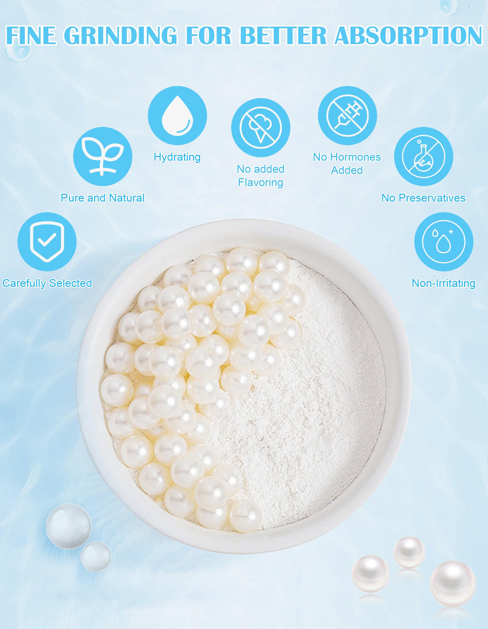 Jutqut pearl powder blended with lotion or honey for multi-use skincare