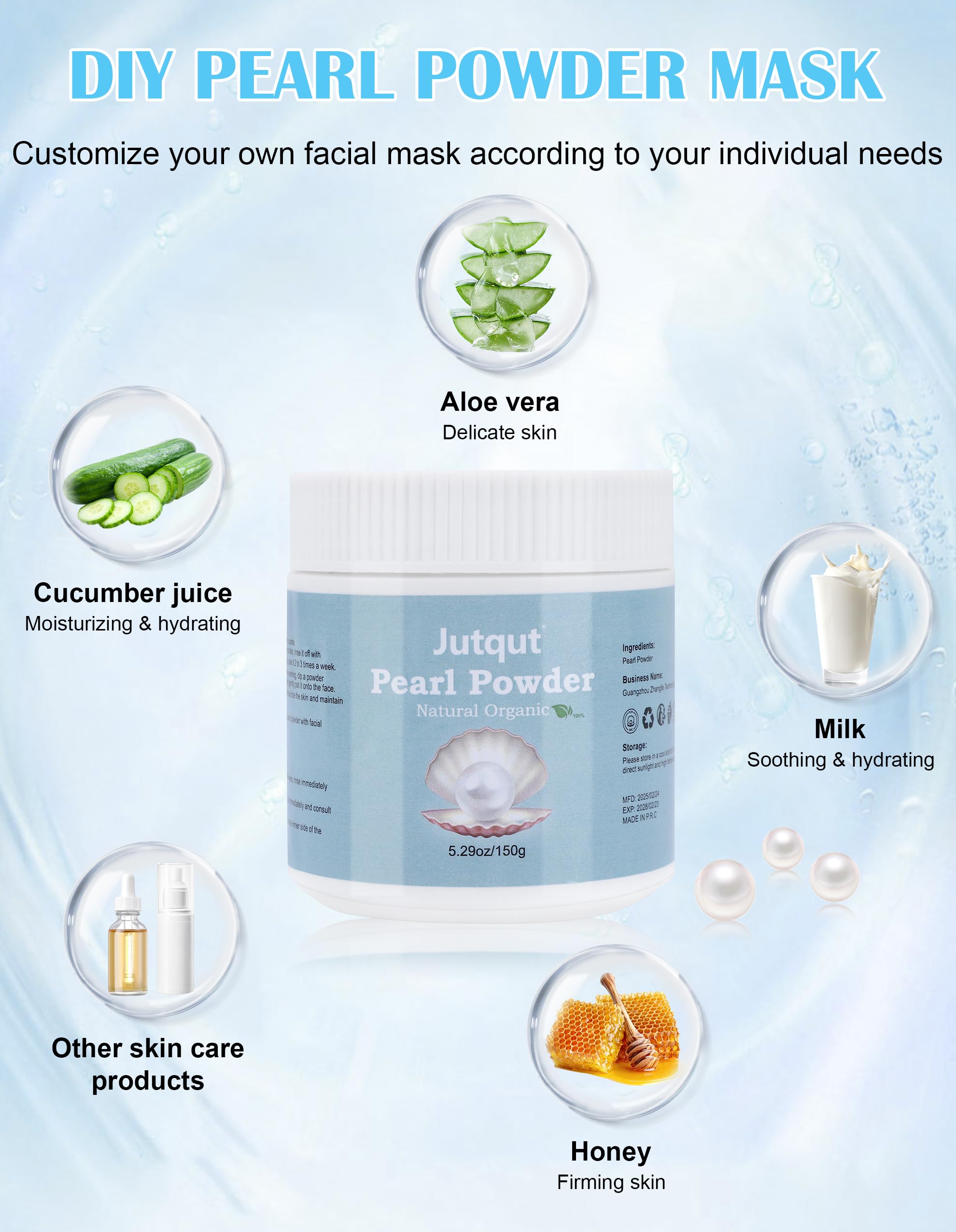 Jutqut pearl powder packaging; compact jar design for skincare on the go