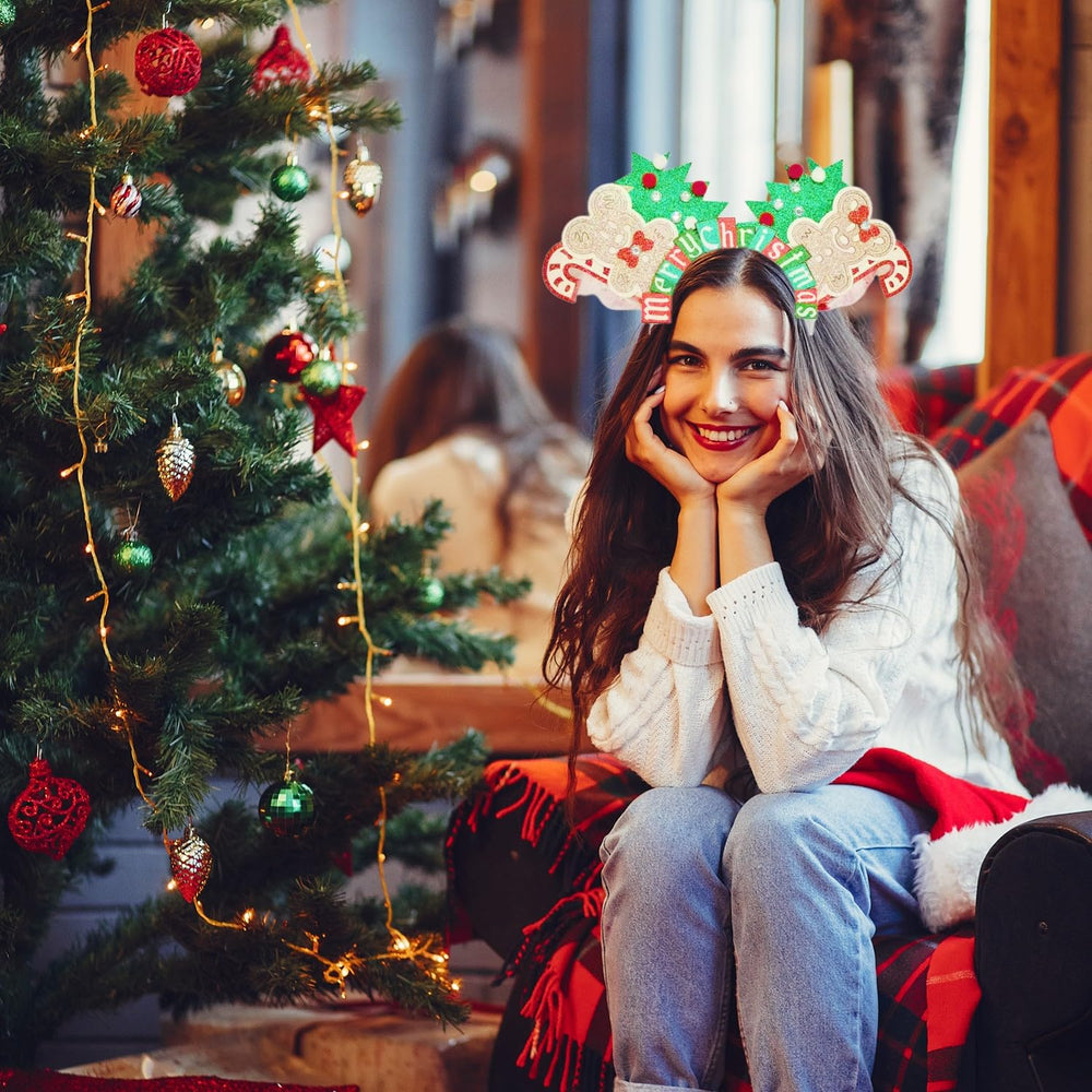 JUTTIRA gingerbread-detail headband features playful holiday charm for celebrations.
